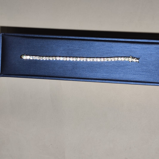 [118]GM  Pavé Moissanite Tennis Bracelet, Full Simulated Diamond Design, Perfect Gift for Women, Men, and Couples