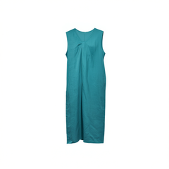 [589]NN Linen Blue Danube Knot Loose Dress