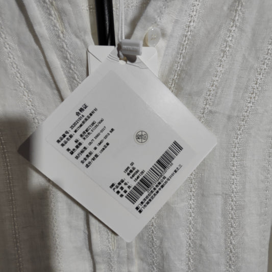 [494]NG   Linen Shirt Forest-Style Holiday Full Linen Hollow-Embroidered Long-Sleeve Shirt