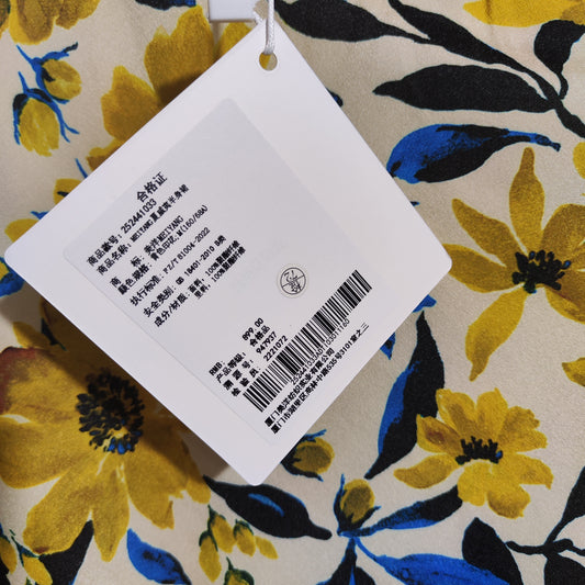 [006]NG      Skirt, Silk-like Oil Painting Print in Contrast Color, Fish-tail Mid-Length Skirt
