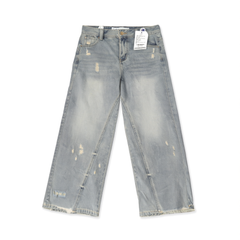 [268]GG      vintage washed and faded jeans for women, autumn new arrival, deconstructed drapey loose wide-leg straight jeans