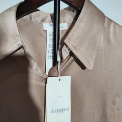 [310]N OHCRUSHY Elegant Commuter Rose Pink Silk Blouse for Women Spring Design High-end Long Sleeved Shirt