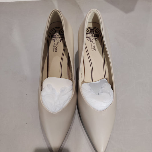 [743]NM  pointed toe black high heel pumps for women, elegant chunky heels, large sizes