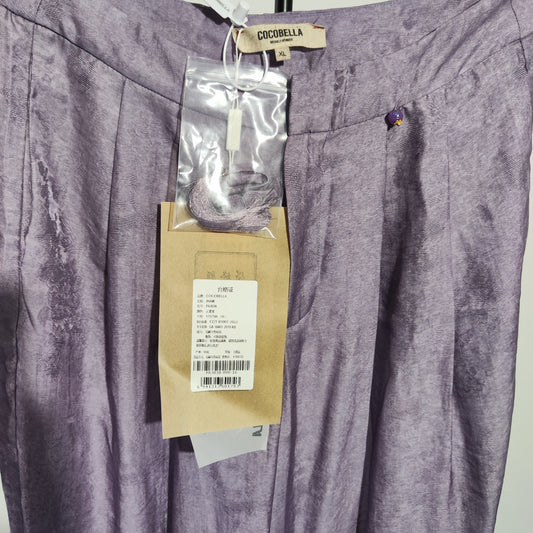 [841] Pre-sale COCOBELLA cloud purple jacquard wide-leg pants comfortable lyocell casual pants PA3038