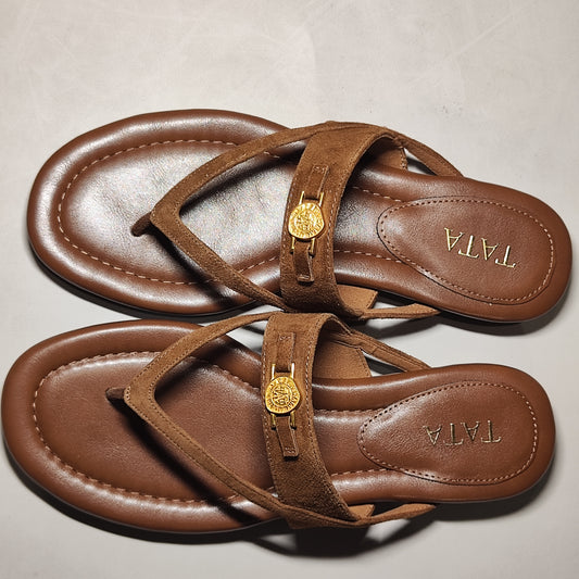 [056]NM  Women's Retro Flat Thong Sandals - Old Money Style for Outdoor Wear