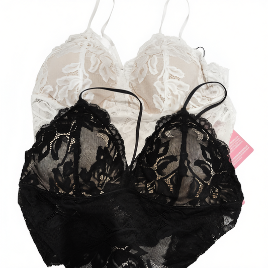 [280]NM   French-style open-back women's underwear, large chest slimming wireless lace tank top bra