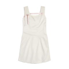 [278]GM  Flowing Moonlight 3D Bow Tie Color Block Satin A-Line Dress