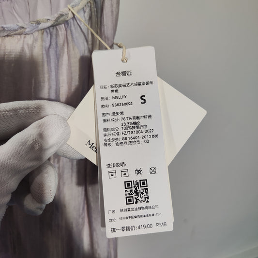 [669]N MELLIIY 2025 Gentle Vacation Style Cami Dress Women's Summer New Sleeveless Ombré Purple A-Line Dress