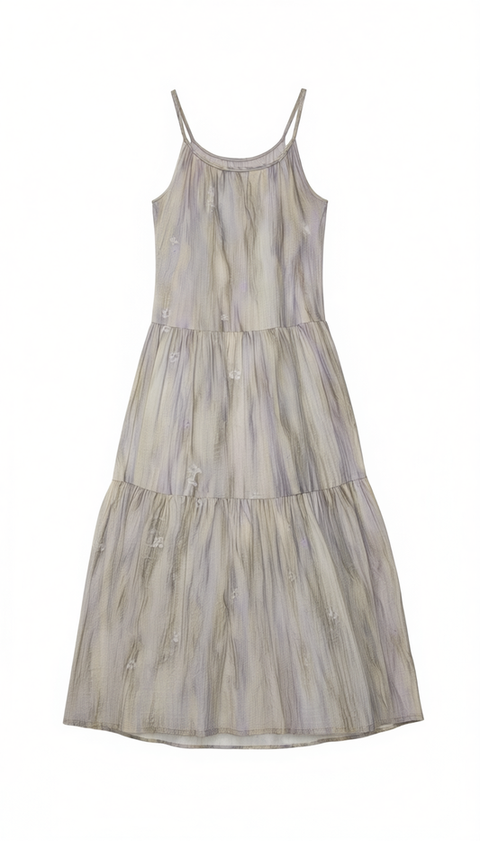 [669]N MELLIIY 2025 Gentle Vacation Style Cami Dress Women's Summer New Sleeveless Ombré Purple A-Line Dress