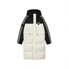 [670]NN Korean Style Mid-Length Knee-Length White Duck Down Jacket Loose Fit Fashionable High-End Extra Thick Outerwear