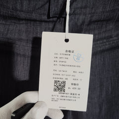 [839]G    EMPTY PAGE Summer Lightweight Denim Blue Slim Fit Minimalist Flared Trousers Casual Pants