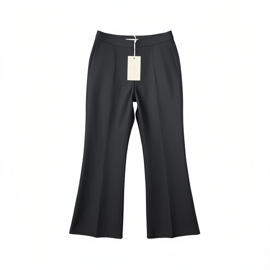 [839]G    EMPTY PAGE Summer Lightweight Denim Blue Slim Fit Minimalist Flared Trousers Casual Pants