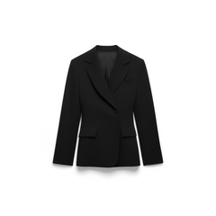 [585]G   Blue Language Plus Size Women's Fashionable Waist-Cinching Slimming Blazer Jacket