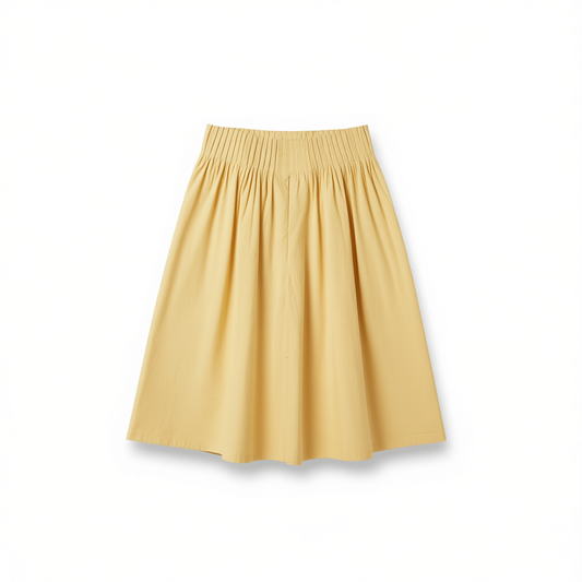 [948]GG    Minimalist Fine Plaid Full Cotton A-Line Raglan Skirt