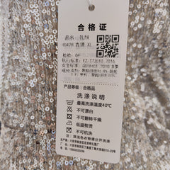 [331]N Exquisite Heavy-Duty Silver Evening Gown for Women High-End Sense Host Banquet Temperament One-Shoulder Sexy Mermaid Dress