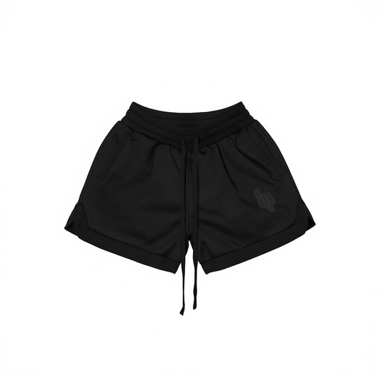 [619]G   Lil Monster Summer Mesh Embroidered Shorts American Retro Double Layer Heavy Loose High Street Couple Sports