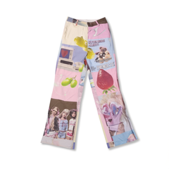 [298]G     FTT FlyTheTruth "Jam Trap" Designed Printed Flared Pants for Women - Loose, Casual  Pants