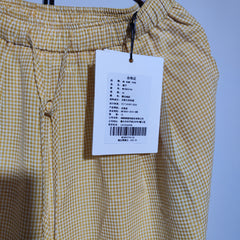 [407] Old Yang's Private Collection / Mango Check Carrot Pants High-Waisted Loose Wide-Leg Hips-Covering Long Trousers Casual Yellow Plaid Pants