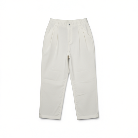 [943]N Old Yang's Private Collection/CBD White Linen Pants (with lining) Tencel linen high-waisted straight loose long pants