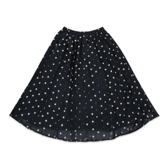 [967] COCO ZONE Liu Yiyi [100% Ramie] Polka Dot Slimming Simple Elastic Waist A-Line Skirt for Women