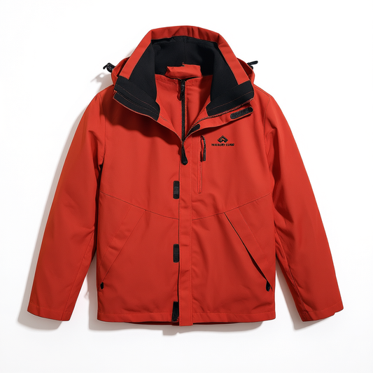 [355]NM Men's Red Detachable Liner 3-in- Sticky Outdoor Rain-resistant Jacket