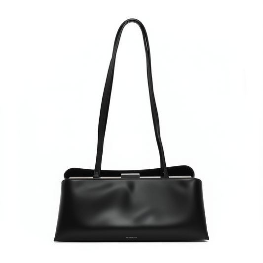 [275]GM    Light Luxury Retro Niche Saddle Top-grain Calfskin Underarm Baguette Bag