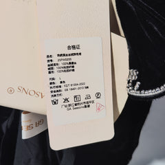 [921]G    Yingci New Chinese Style 100% Mulberry Silk Heavyweight Beaded Velvet Cheongsam Dress, Elegant and Trendy Dress