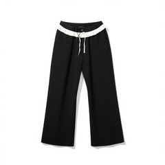 [907]NN Elastic Waist Trousers Contrasting Color Design Casual High-End Drapey Sports Drawstring Sweatpants