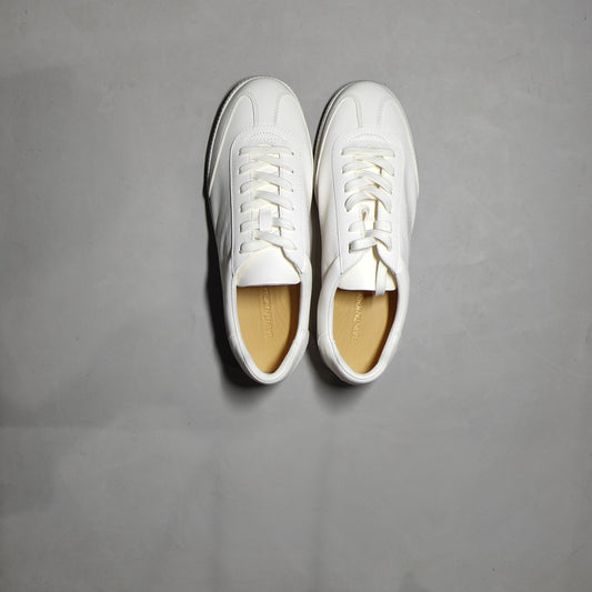 [527]N U100 Spring-Summer Breathable Single-Layer Leather Handmade Fashion Shoes Lightweight Sole German Training Alexander Wang White Sneakers