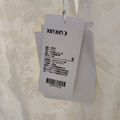 [493]M   XINXINYUE Misty White Moonlight Floral White Dual-Wear Jacquard Off-Shoulder Blouse