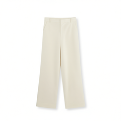 [998]GG    French Style Commuter White Wide-leg Suit Pants for Women, Autumn Loose High-waisted Casual Trousers
