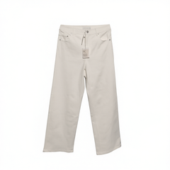 [546] Miiine Divine Pants: Best-selling with over 6,000 sales! These slimming white denim wide-leg pants for women create a flattering leg shape and suit all body types.