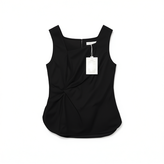 [848]GM   Twill Linen Camisole Knot Long-Sleeve Blouse