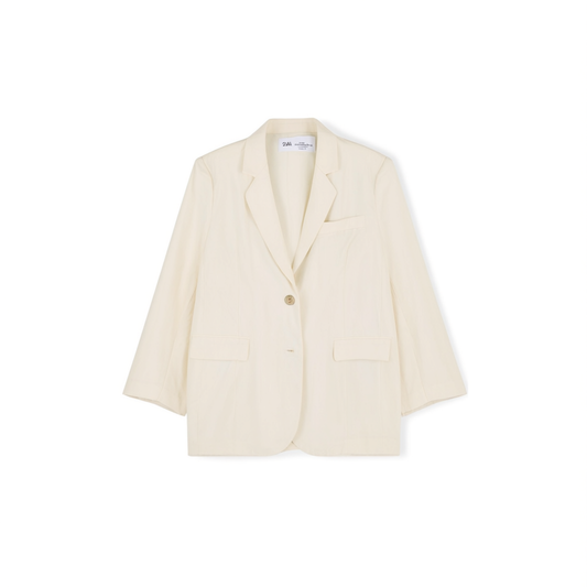 [645]G    WFYO  Korean Style Casual Loose Sun Protection Thin Linen White Linen Blazer for Women