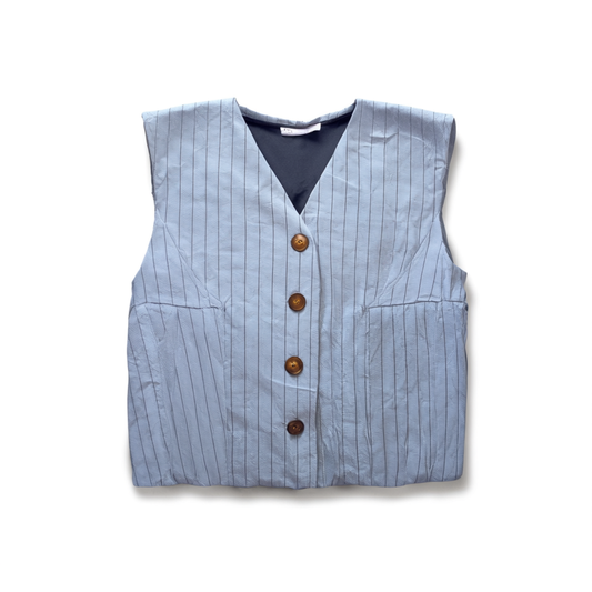[797]MM    Premium Linen and Cotton Linen Set for Women -  Fashion Tweed Vest with Wide-Leg Pants Two-Piece Set