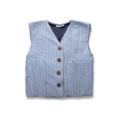[797]M   WFYO Premium Linen and Cotton Linen Set for Women -  Fashion Tweed Vest with Wide-Leg Pants Two-Piece Set