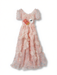 [070]M  Pink light luxury niche floral fairy woodland evening gown, engagement toast dress, annual party performance hosting birthday dress