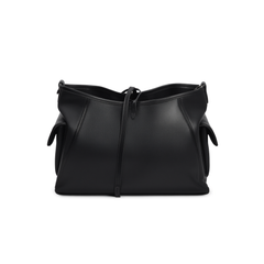 [196]G    Isili Black Knight Carryall Tote Bag for Women, Genuine Leather, Underarm, Single-Shoulder, Crossbody, Black Commute Bag