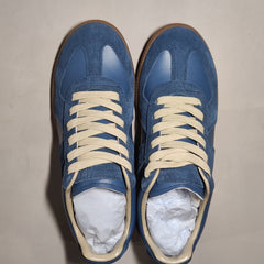 [008]N Top-tier Retro Style Sneakers with Velvet Toe Casual Flats Genuine Leather Versatile Lace-up White Shoes