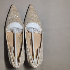 [740]N Monobabie Women's Wedding Shoes - Bridal White Sequin Heels, Versatile for Everyday Wear