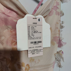 [405]N French-style floral spaghetti strap dress with a sophisticated, vacation-inspired vibe. Asymmetrical long dress for women, perfect for summer.