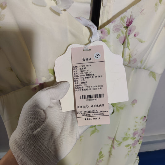 [661]NM   French floral spaghetti strap dress, high-end style, vacation-style long dress, fairy skirt for women, summer