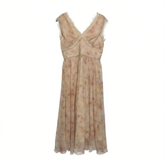 [917]N Since then, French floral spaghetti strap dress, summer chic, pink long dress, mini skirt, long dress for women, summer