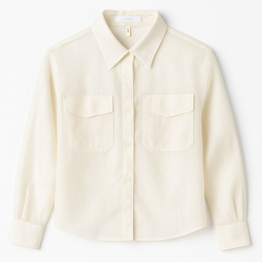 [421]GS   Shangdubila Women's Summer Lightweight Sun-Protective Tencel Long-Sleeve Short-Length Shirt Top Outerwear