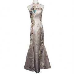 [044]G     [Discount Price] Pink Toasting Dress Bridal Cheongsam New Chinese Style Wedding Attire Elegant Beautiful Fishing Tail High-end