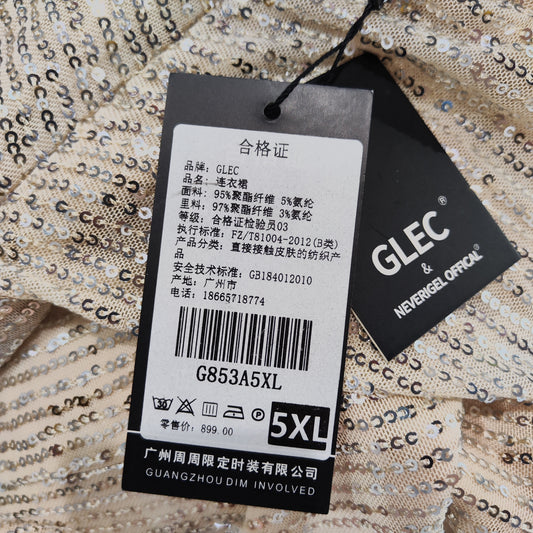 [492]G  GLEC Plus Size Women's 2025 Summer New Arrival Light Luxury Handcrafted French High-end Sequined Mermaid Cut Evening Gown