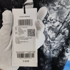 [258]G  Vero Moda Dress 2024 Autumn New Arrival Letter Rose Print Lace Trim Elegant 32437A001