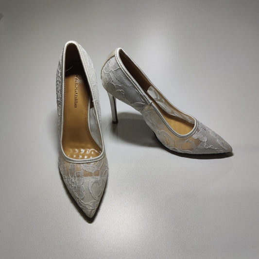 [867]MM  High Heels 313233 Bridal Shoes Stiletto Heels Large Size Women's Shoes 40 Pointed Toe 41 Lace Shoes 43