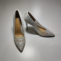 [867]M Lily Wei Xiaoxiaoma High Heels 313233 Bridal Shoes Stiletto Heels Large Size Women's Shoes 40 Pointed Toe 41 Lace Shoes 43