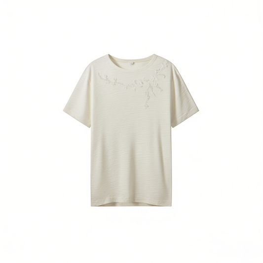 [728]GG     Simple White Short Sleeve T Shirt Elegant Versatile Fashionable Breathable Inner Top